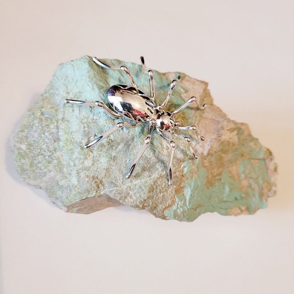Spider Brooch Sterling Silver Native American Handmade